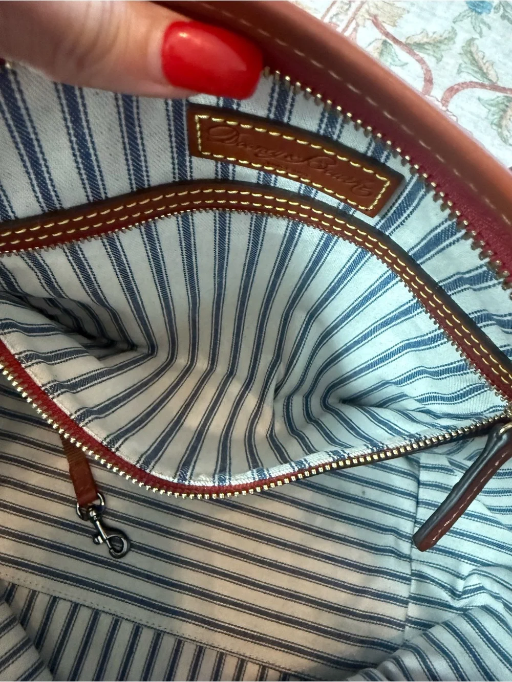 Dooney & Bourke Yellow Tote with Brown Leather Trim